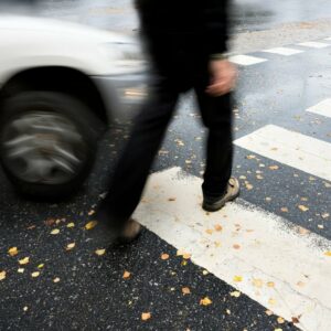 Piéton risque d'être renversé par une voiture